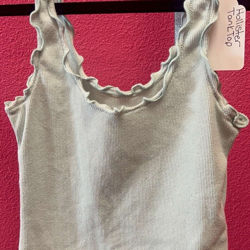 Hollister Mint Ruffle-Edge Ribbed Tank - Picture 2 of 2